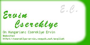 ervin csereklye business card